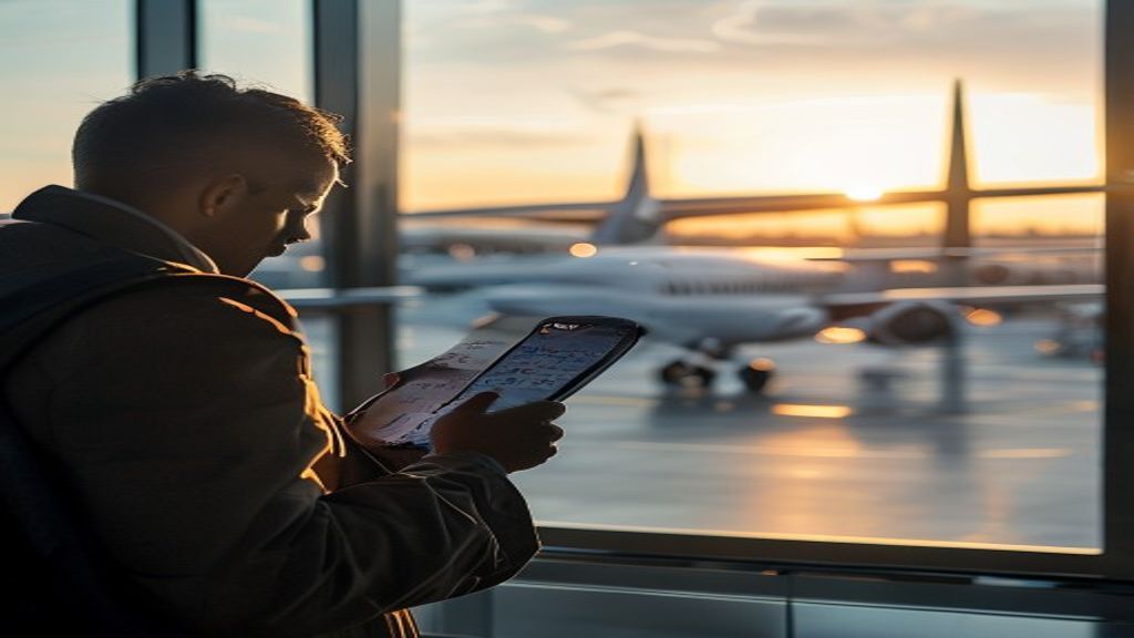 A plane departs from Birmingham Airport heading to London, showcasing the quick city‑to‑city flight connection.