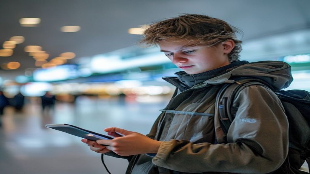 Flights from Exeter to London: a passenger boarding a short‑haul flight, highlighting the fast, convenient connection.