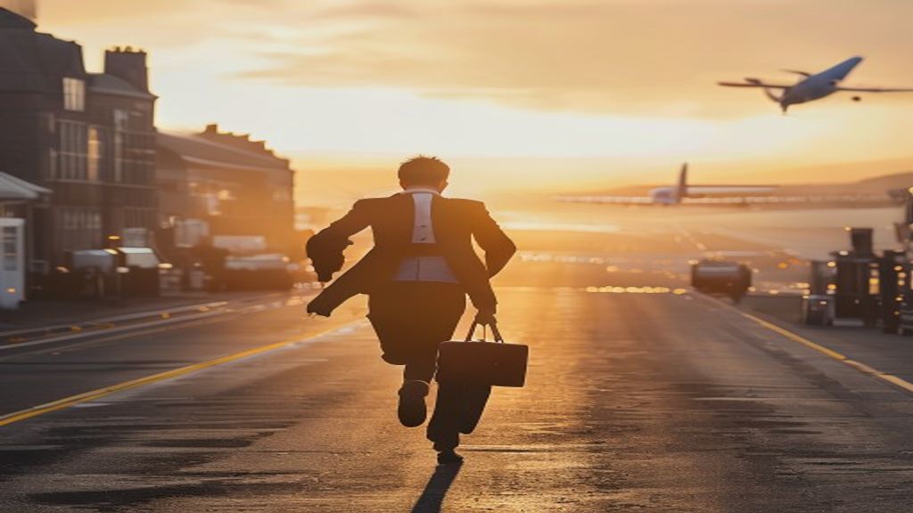 A passenger plane takes off from Exeter Airport en route to London, showcasing convenient short‑haul travel options.
