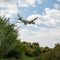 Aerial view of a plane departing Leeds Airport heading to sunny Barcelona.
